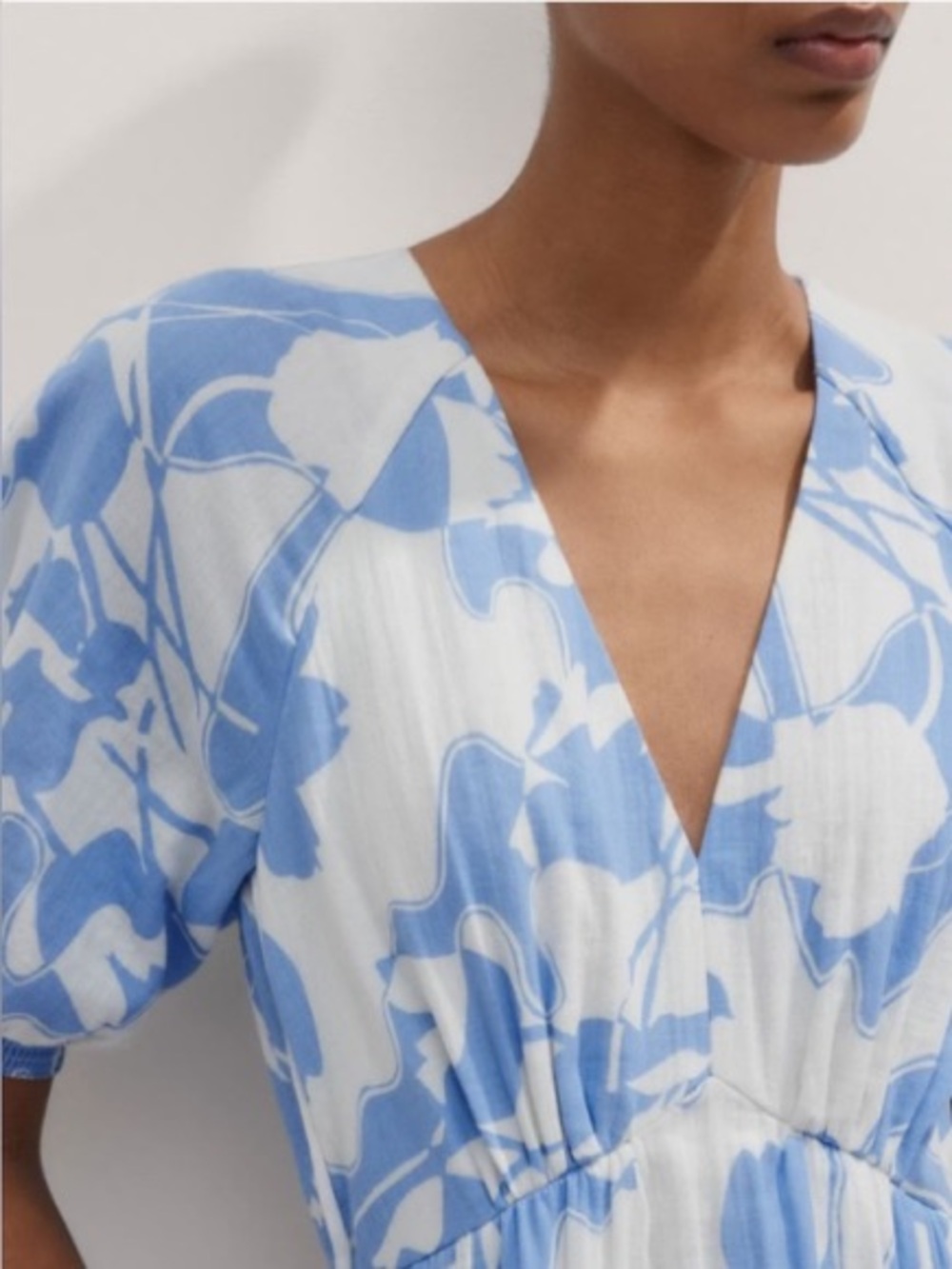 ME+EM 🤍Cheesecloth Tulip Flower Print Midi Dress - Picture 3 of 15